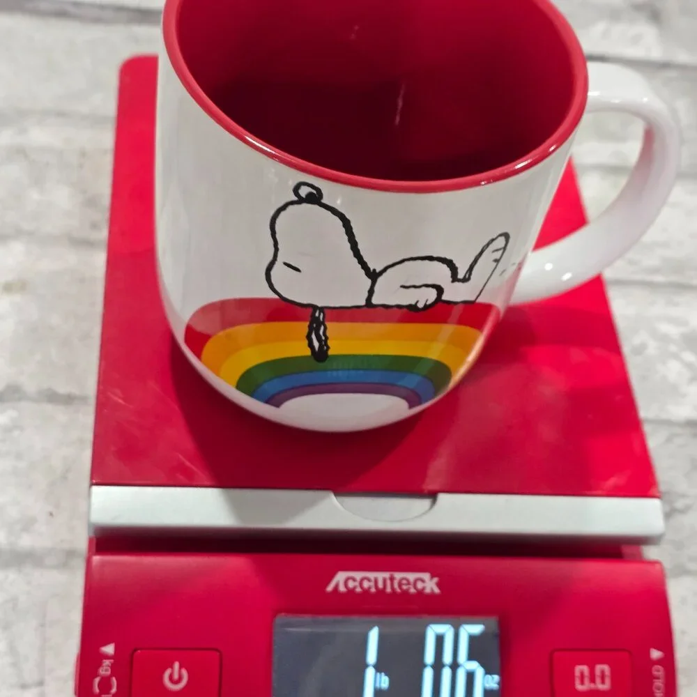 Peanuts‎ Snoopy Love Rainbow White Ceramic Coffee Mug 14pz